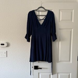 Lulu's Midnight Blue Long Sleeve Dress